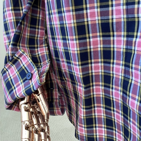 Burberry Plaid Button-Up Shirt - Pink and Black SZ XS - Picture 5 of 9